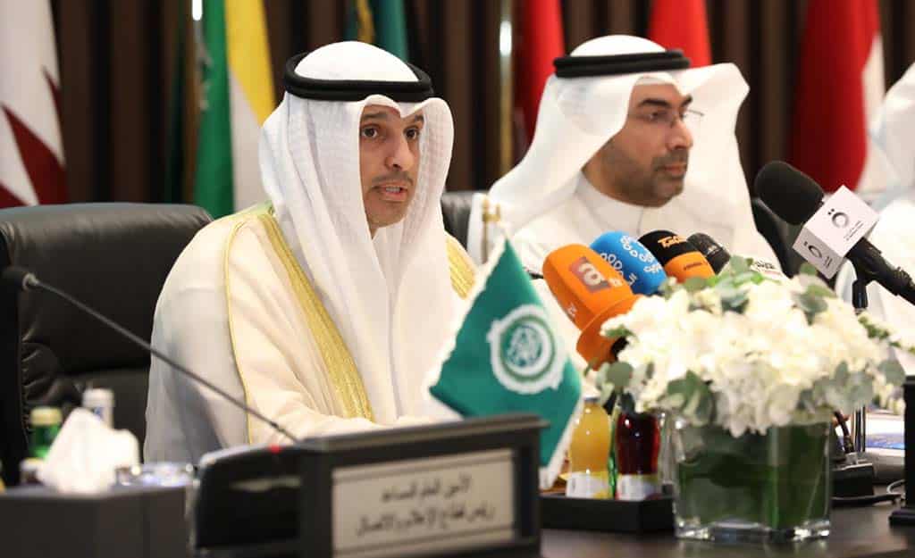 KUWAIT: Minister of Information and Culture and the Minister of State for Youth Affairs Abdulrahman Al-Mutair addresses the session on Monday. -- KUNA
