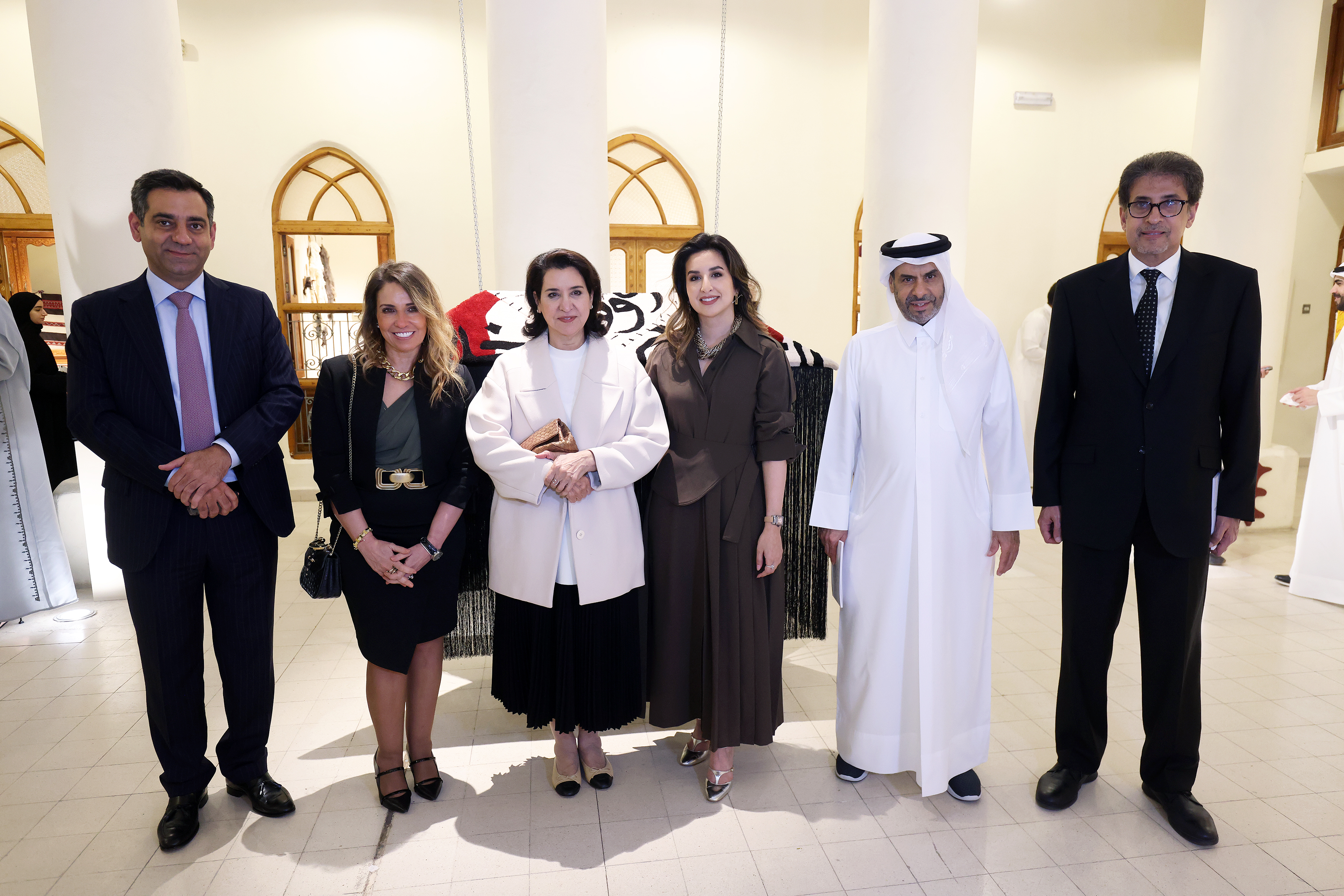 KUWAIT: Sheikha Altaf Salim Al-Ali Al-Sabah and her daughter Sheikha Bibi Duaij Al-Sabah (center) pose with diplomats during the exhibit. — Photos by Yasser Al-Zayyat