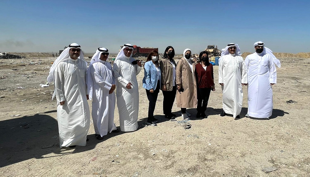 KUWAIT: The Municipal Council’s environment committee members pose for a photo during their visit. — KUNA