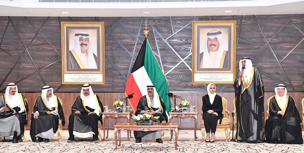 KUWAIT: HH the Crown Prince Sheikh Mishal Al-Ahmad Al-Jaber Al-Sabah (center) is seen during his visit to the Kuwait Blind Association on Monday April 10, 2023. — KUNA photos