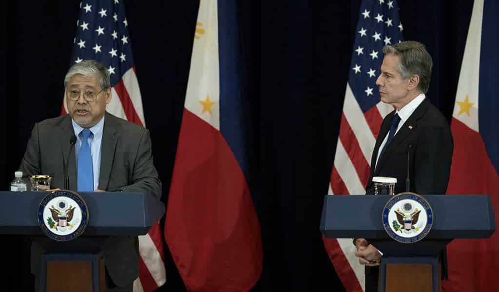 WASHINGTON: US Secretary of State Antony Blinken and Philippine Secretary of Foreign Affairs Enrique Manalo participate in the US-Philippines 2+2 Ministerial Dialogue Plenary Session on Promoting Regional Security at the State Department in Washington. – AFP