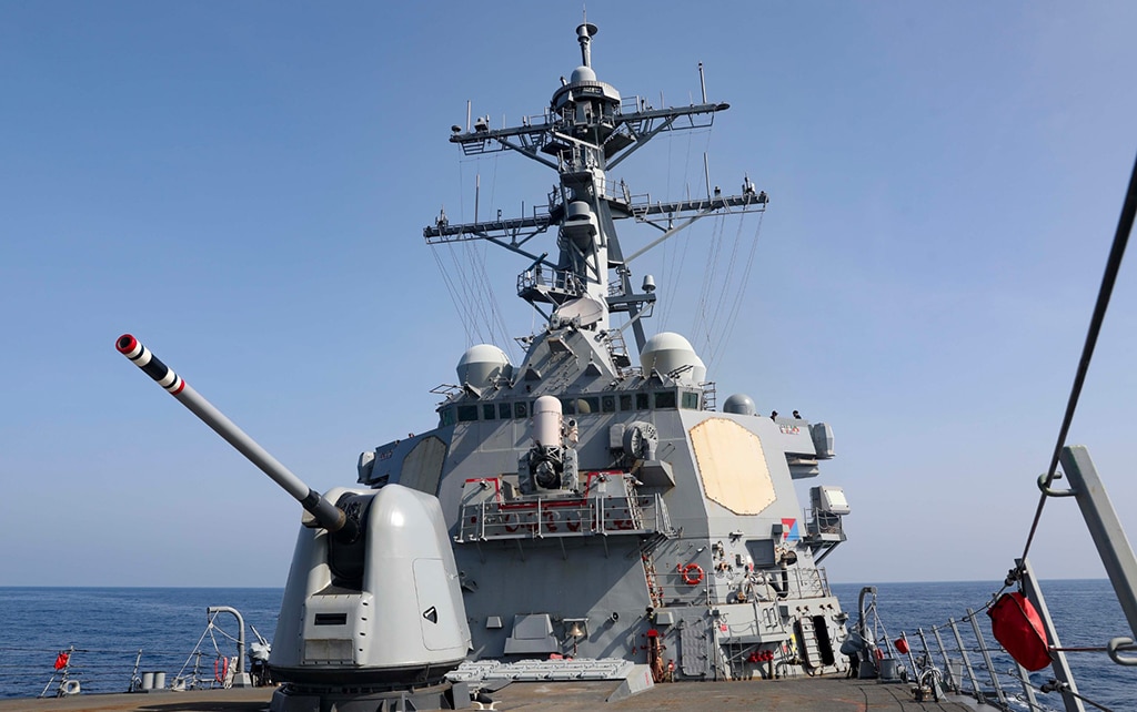 Photo shows US Navy the Arleigh Burke-class guided-missile destroyer USS Milius (DDG 69) conducting routine operations in the South China Sea. The US Navy said its guided-missile destroyer the USS Milius had sailed through the Taiwan Strait in a 'freedom of navigation' operation carried out days after China staged massive war games. – AFP
