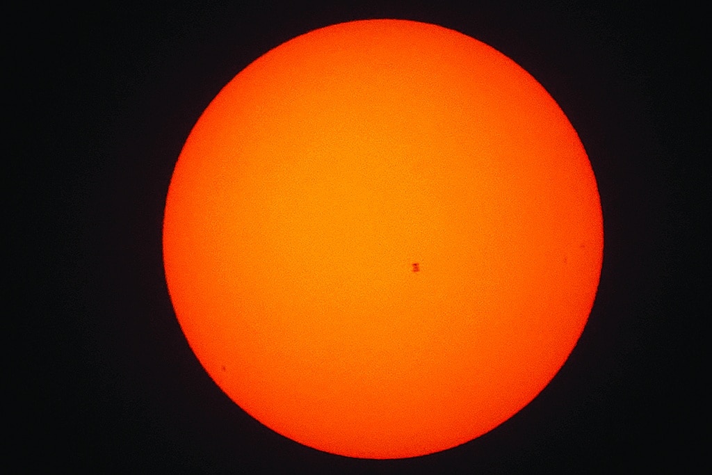 KUWAIT: The International Space Station (ISS) transits the sun as seen from the Al-Leyah desert, on the outskirts of Kuwait City, on April 7, 2023. — Photo by Yasser Al-Zayyat