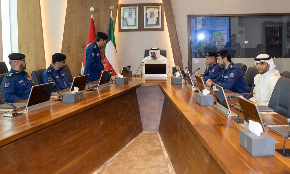 His Highness the Prime Minister Sheikh Ahmad Nawaf Al-Ahmad Al-Sabah visites the Kuwait Fire Force's headquarters