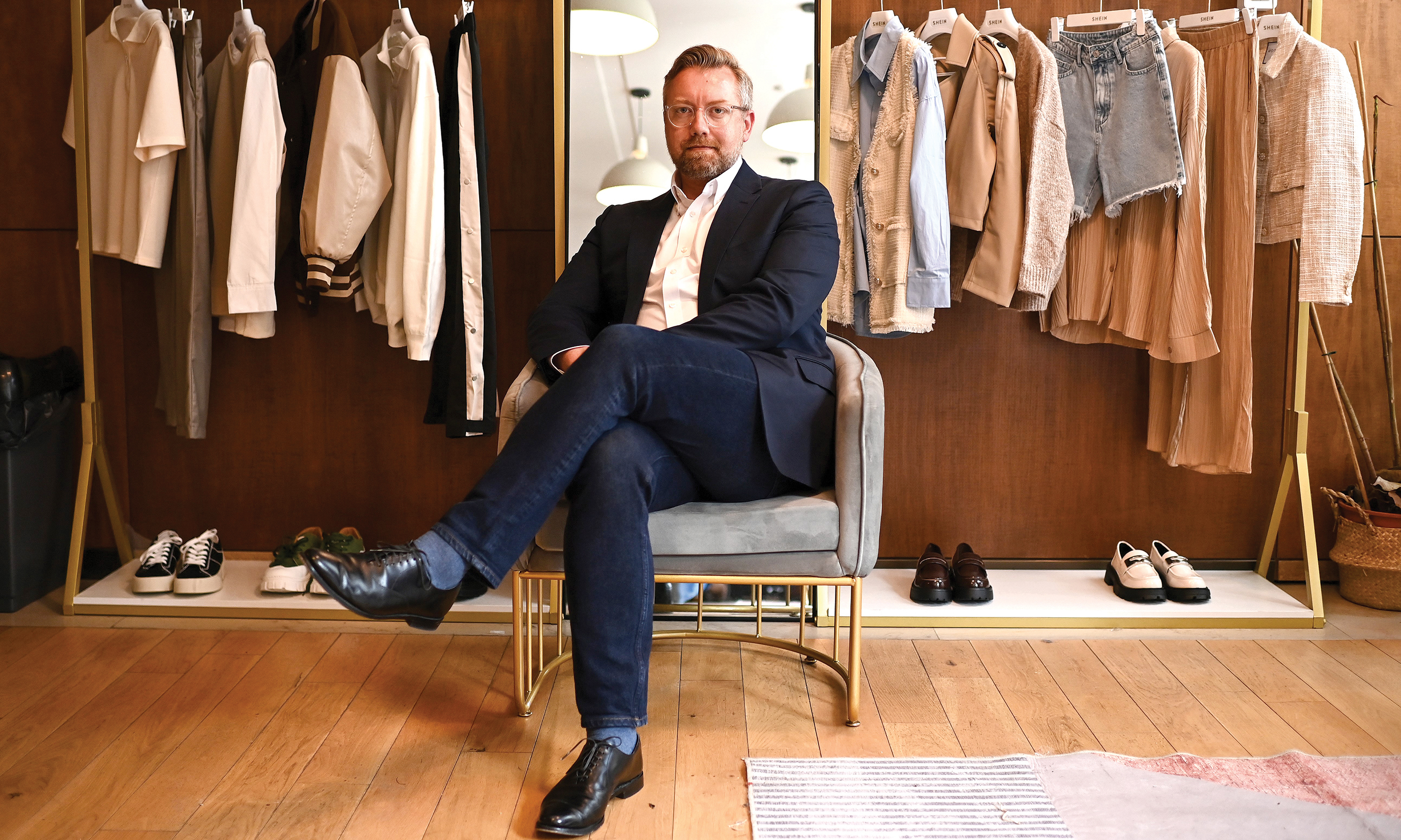 PARIS: Global Head of Strategy and Corporate Affairs at Chinese fashion brand Shein, Peter Pernot-Day, poses during a photo session at the Shein offices in Paris on May 4, 2023. – AFP
