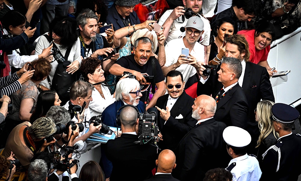 US actor Johnny Depp arrives for the opening ceremony and the screening of the film 'Jeanne du Barry' during the 76th edition of the Cannes Film Festival in Cannes, southern France.—AFP photos
