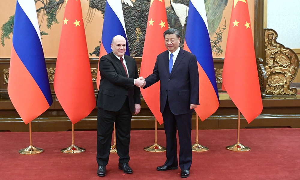 BEIJING: Russian Prime Minister Mikhail Mishustin meets with China's President Xi Jinping in Beijing on May 24, 2023. – AFP