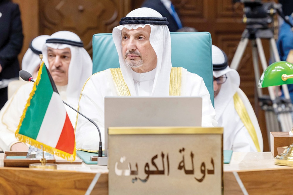 CAIRO: Kuwaiti Foreign Minister Sheikh Salem Al-Abdullah Al-Sabah attends an emergency meeting of Arab League foreign ministers on May 7, 2023. – KUNA