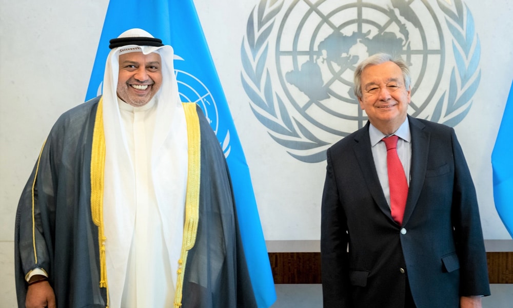Kuwait Permanent Representative, alongwith the UN chief