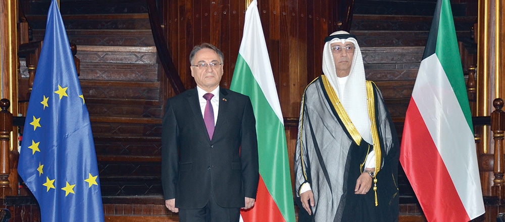 KUWAIT: Ambassador of the Republic of Bulgaria Dimitar Dimitrov with Assistant Foreign Minister for Protocol Affairs Ambassador Nabil Al-Dakhil are seen during the celebration.