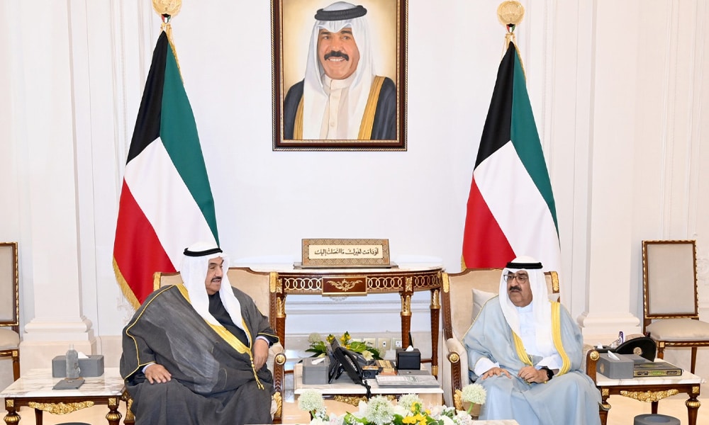 HH Crown Prince Sheikh Mishal Al-Ahmad Al-Jaber Al-Sabah receives HH Sheikh Nasser Al-Mohammad Al-Sabah