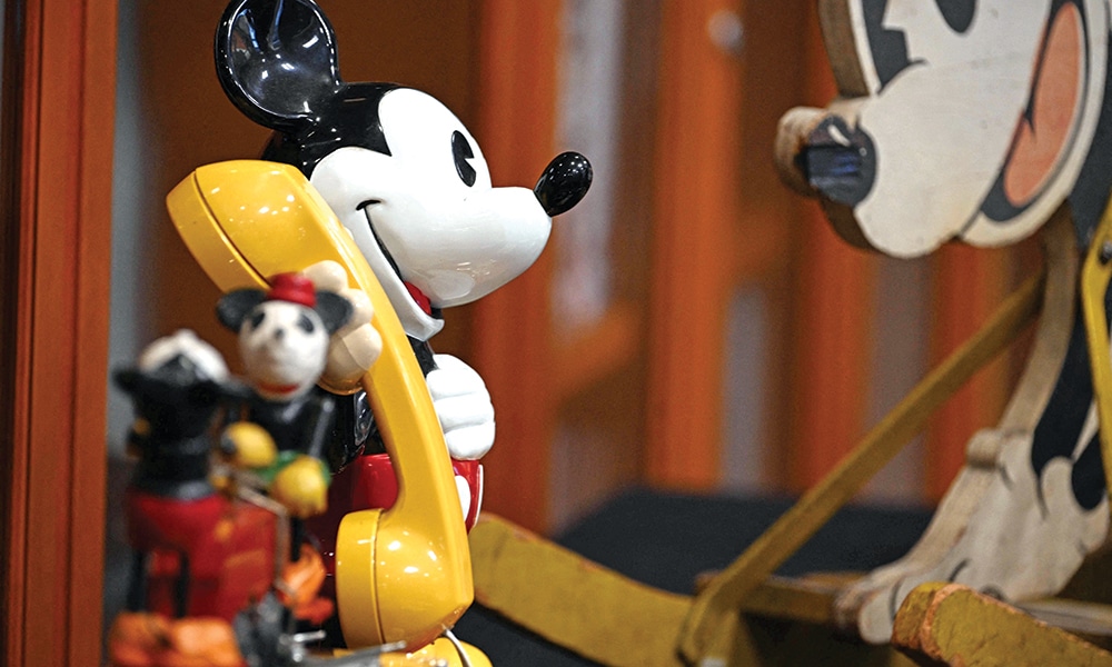 Early Disney artifacts are displayed during a media tour of the Walt Disney Archives.