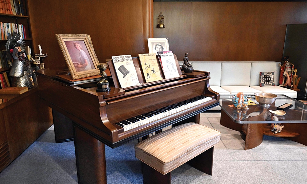 The piano is Walt Disney's office during a media tour of the the Walt Disney Archives.