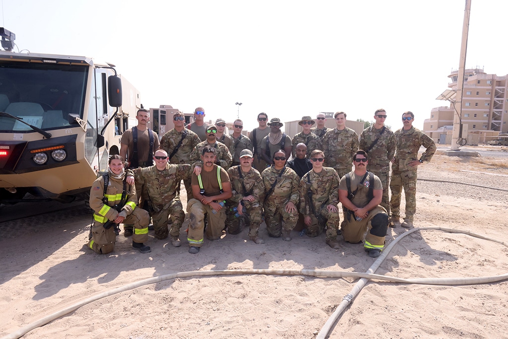 The firefighters at Ali Al-Salem Air Base