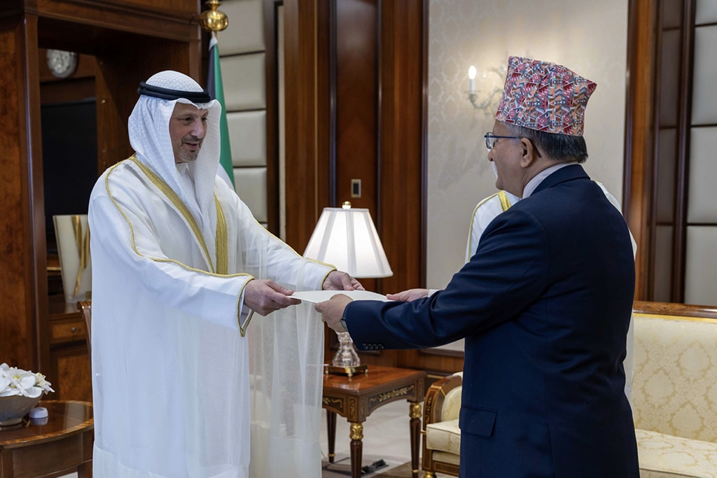 Kuwait Minister of Foreign Affairs received Ambassador of Nepal Gana Shyam lamsal, who submitted his credentials as a new ambassador to the country.