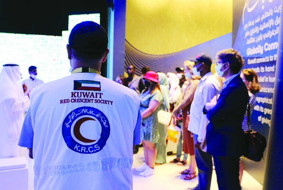 DUBAI: Kuwait Red Crescent Society officials lecture at Kuwait pavilion at Dubai Expo. - KUNA photos