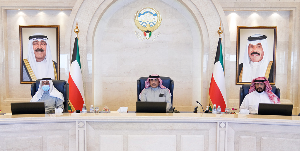 His Highness the Prime Minister Sheikh Sabah Khaled Al-Hamad Al-Sabah chairs the Cabinet meeting Thursday.-- KUNA